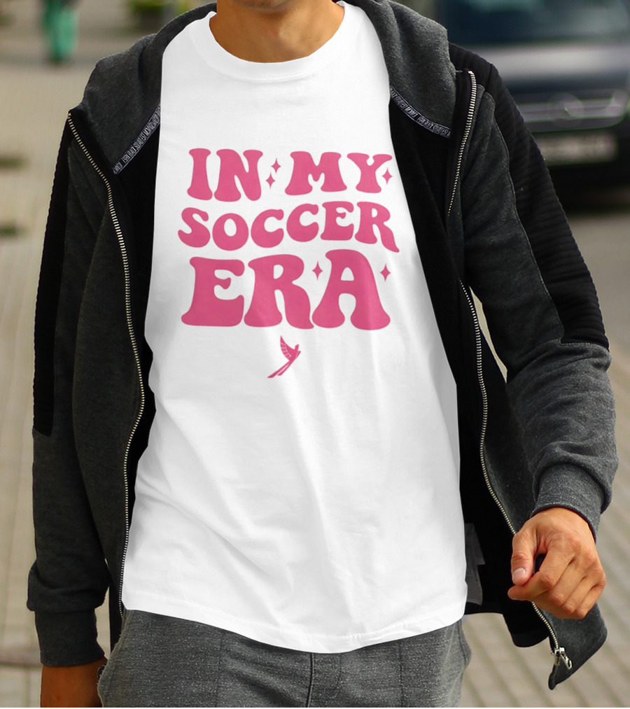 In My Soccer Era Vintage Pink Style With Stars And Winged Motif T-Shirt