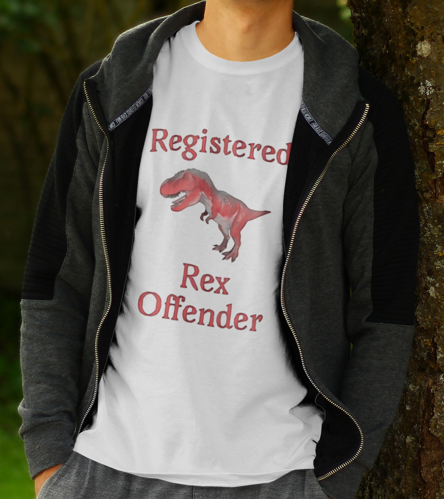 Registered Rex Offender Dinosaur Humor T-Shirt
