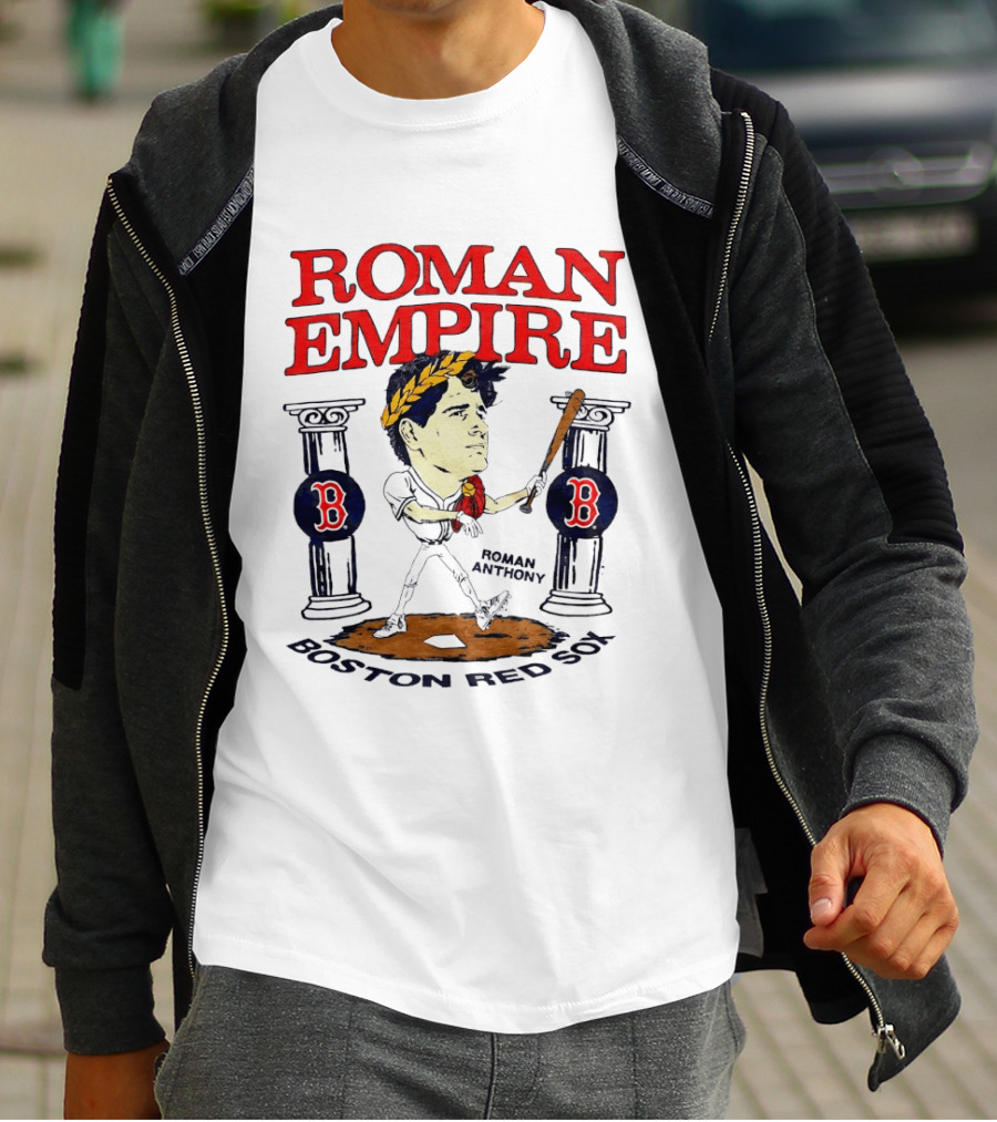 Roman Empire Boston Red Sox Roman Anthony MLB Baseball Caricature T-Shirt