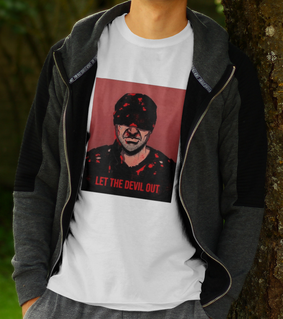 Daredevil Let The Devil Out Blindfolded Hero T-Shirt