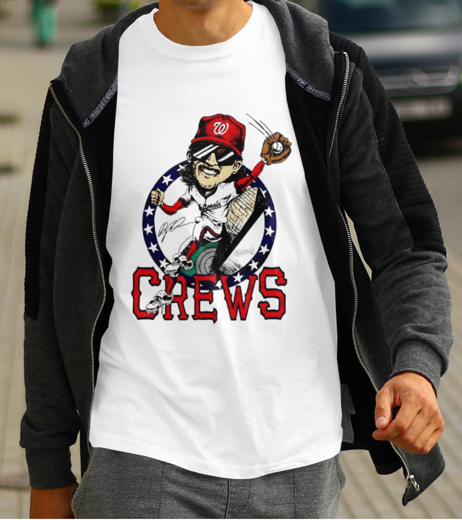 Dylan Crews Washington Nationals MLB Caricature With Baseball Glove And Cap T-Shirt