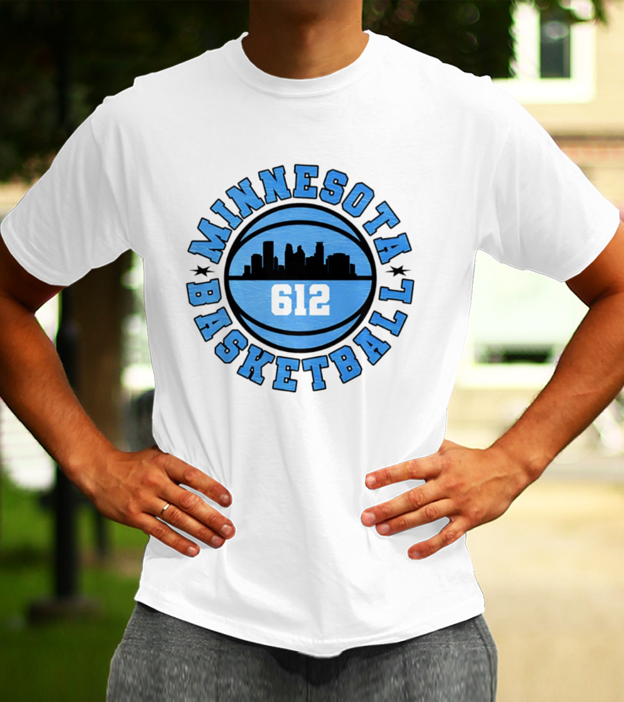 Minnesota Basketball 612 City Skyline T-Shirt