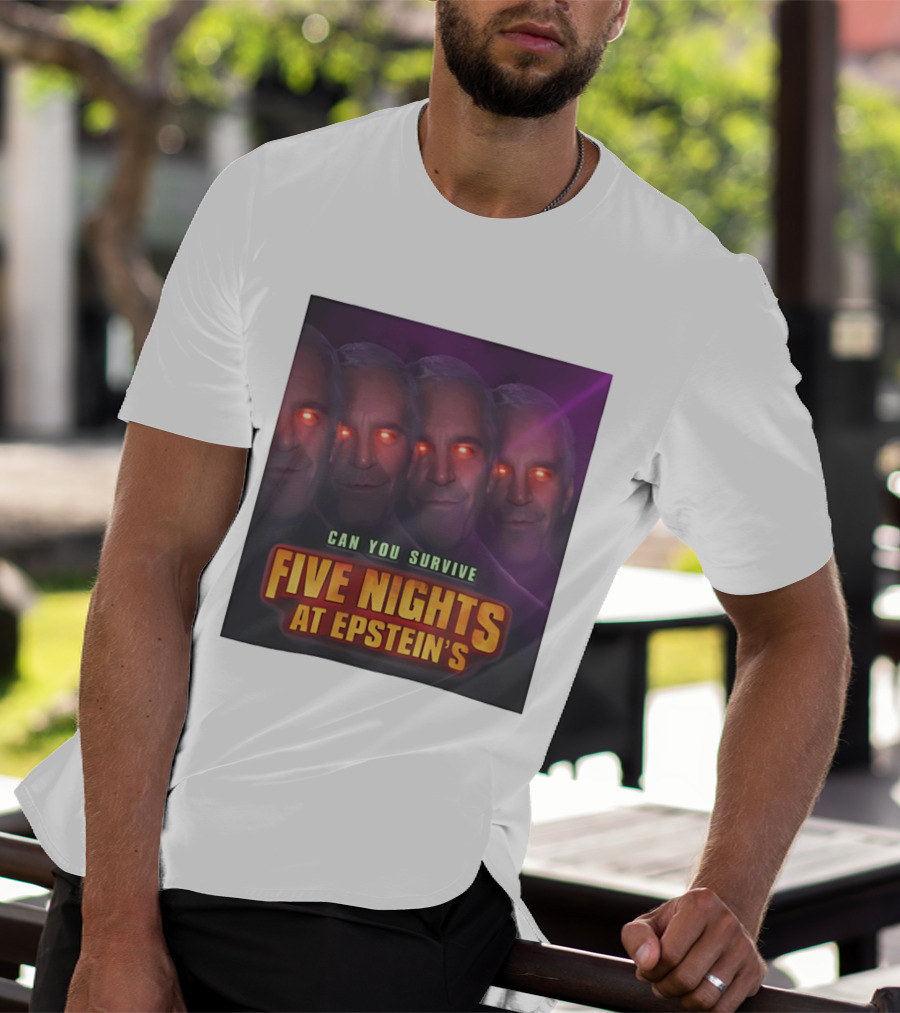Five Nights At Epstein's Can You Survive Imagery With Glowing Eyes T-Shirt