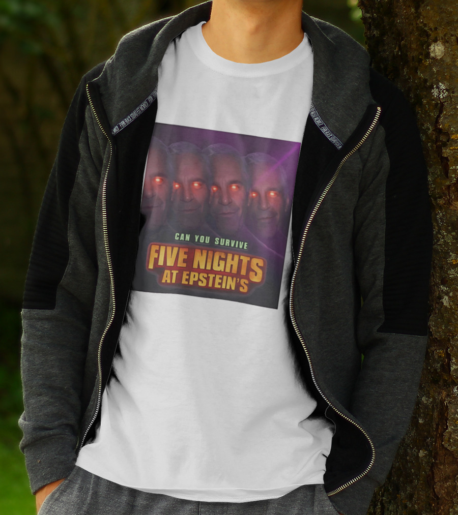 Five Nights At Epstein's Can You Survive Imagery With Glowing Eyes T-Shirt