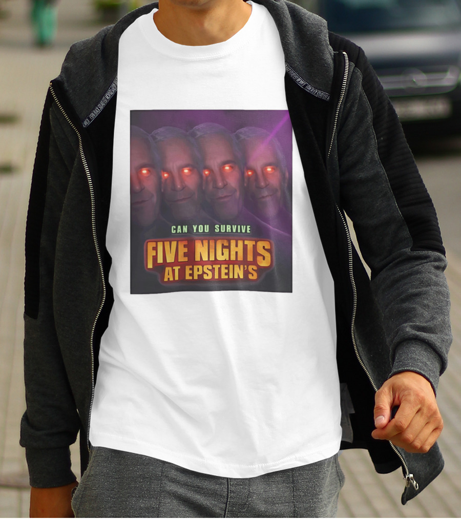 Five Nights At Epstein's Can You Survive Imagery With Glowing Eyes T-Shirt