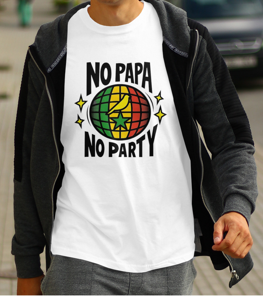 No Papa No Party Bird Star Globe Jamaican T-Shirt