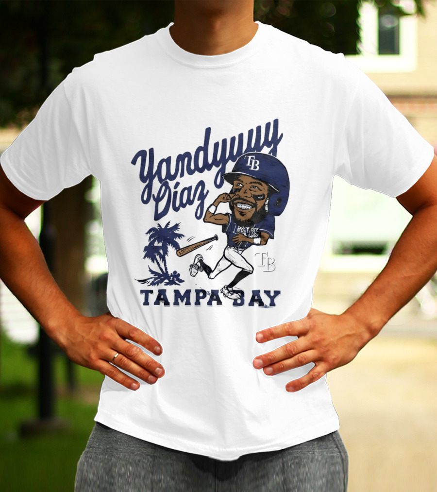 Yandy Diaz Tampa Bay Rays Yandyuuuu MLB Baseball Caricature T-Shirt