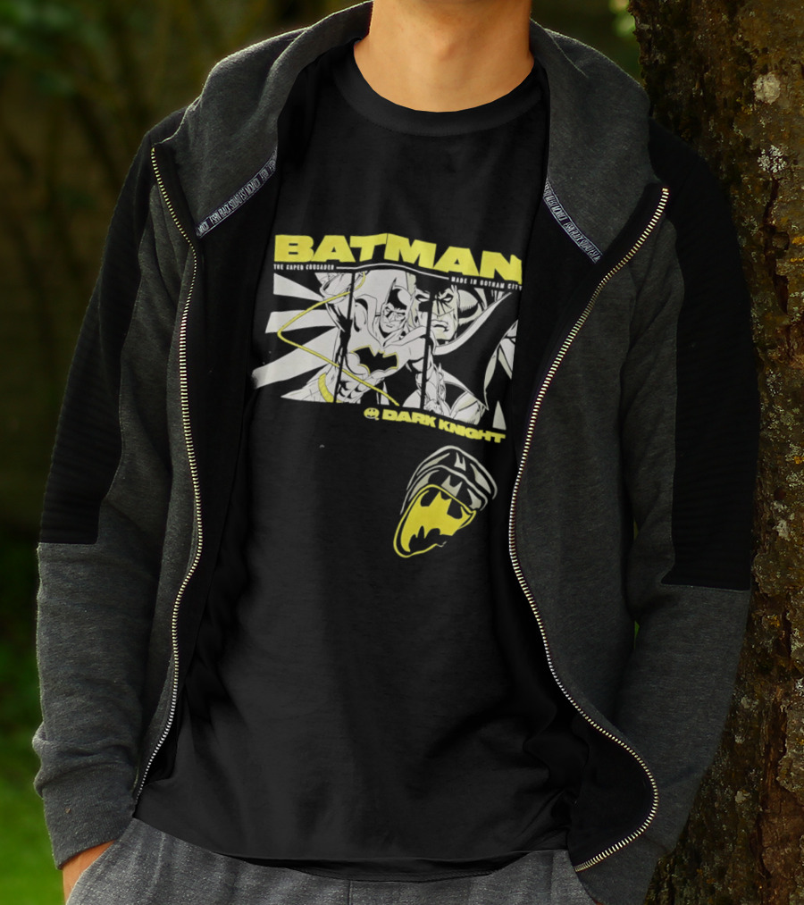 Batman Dark Knight Yellow Caped Crusader Montage T-Shirt