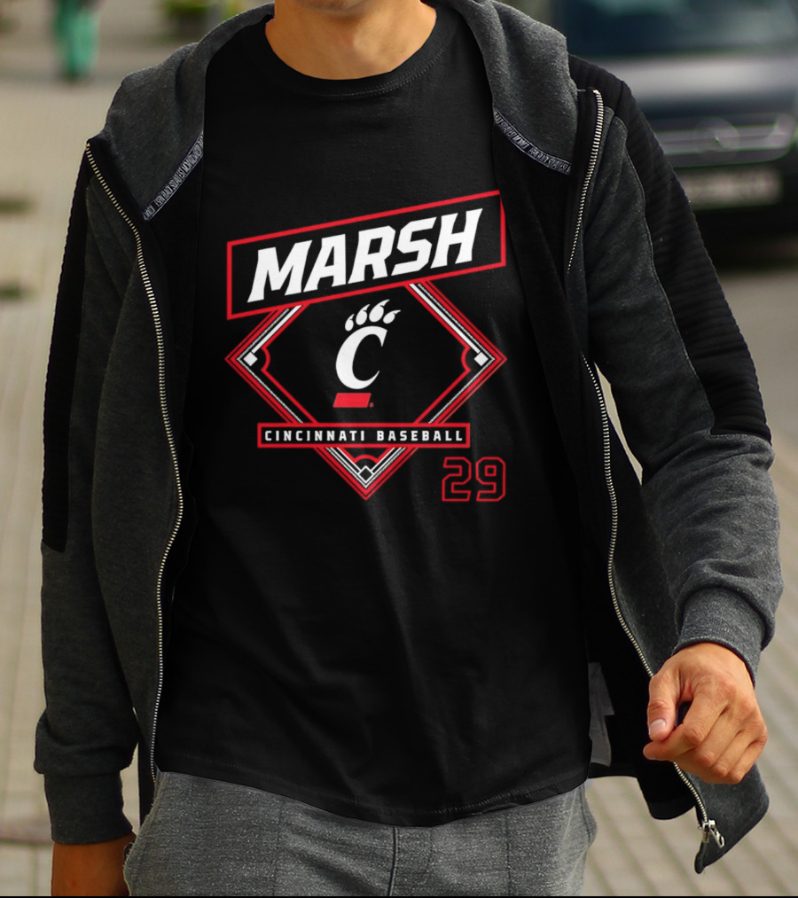 Marsh 29 Cincinnati Baseball Bearcats C Logo 2026 T-Shirt