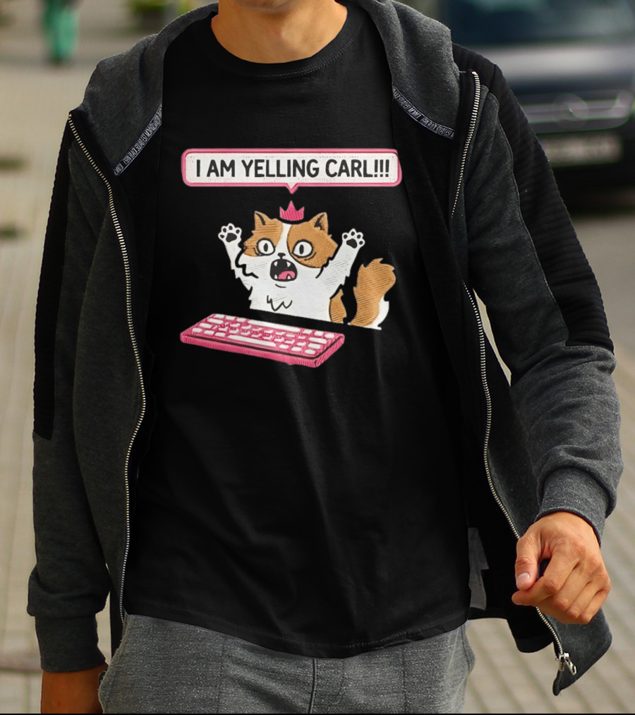 Cat Princess Donut I Am Yelling Carl Keyboard T-Shirt