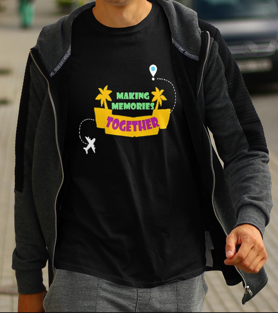 Making Memories Together Tropical Adventure With Plane And Palm Trees T-Shirt