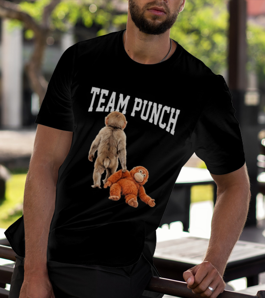 Team Punch Viral Monkey Stuffed Toy Fun T-Shirt