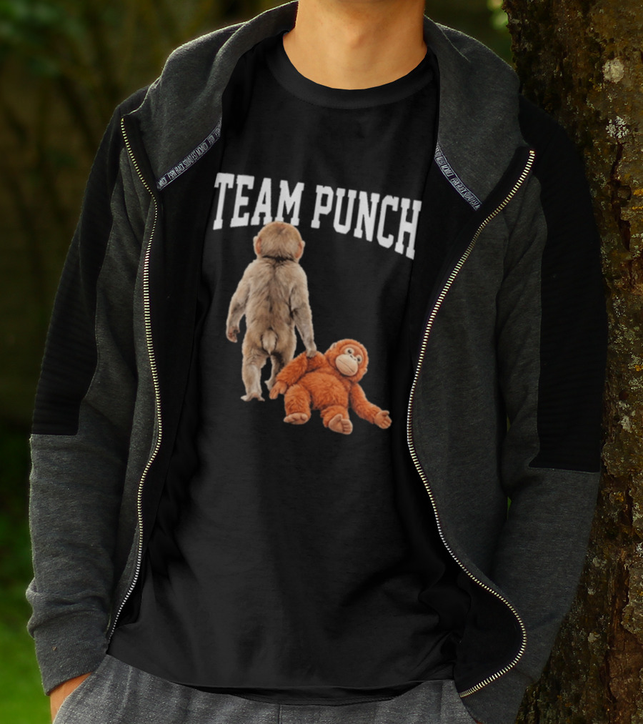 Team Punch Viral Monkey Stuffed Toy Fun T-Shirt