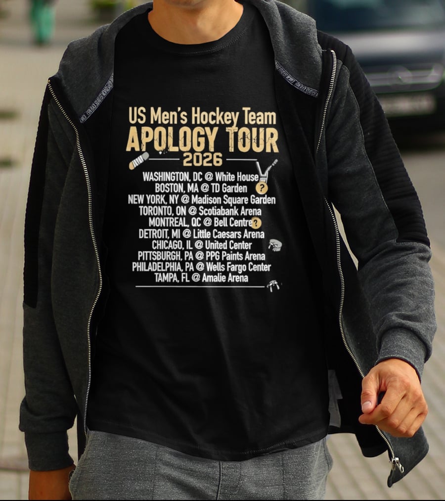US Men's Hockey Team Apology Tour 2026 Washington DC To Tampa FL T-Shirt