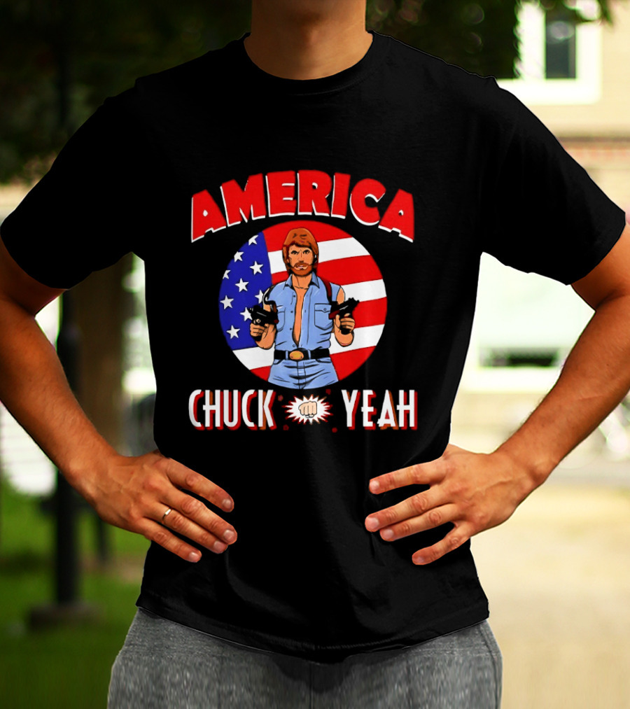 America Chuck Yeah Chuck Norris USA Flag T-Shirt