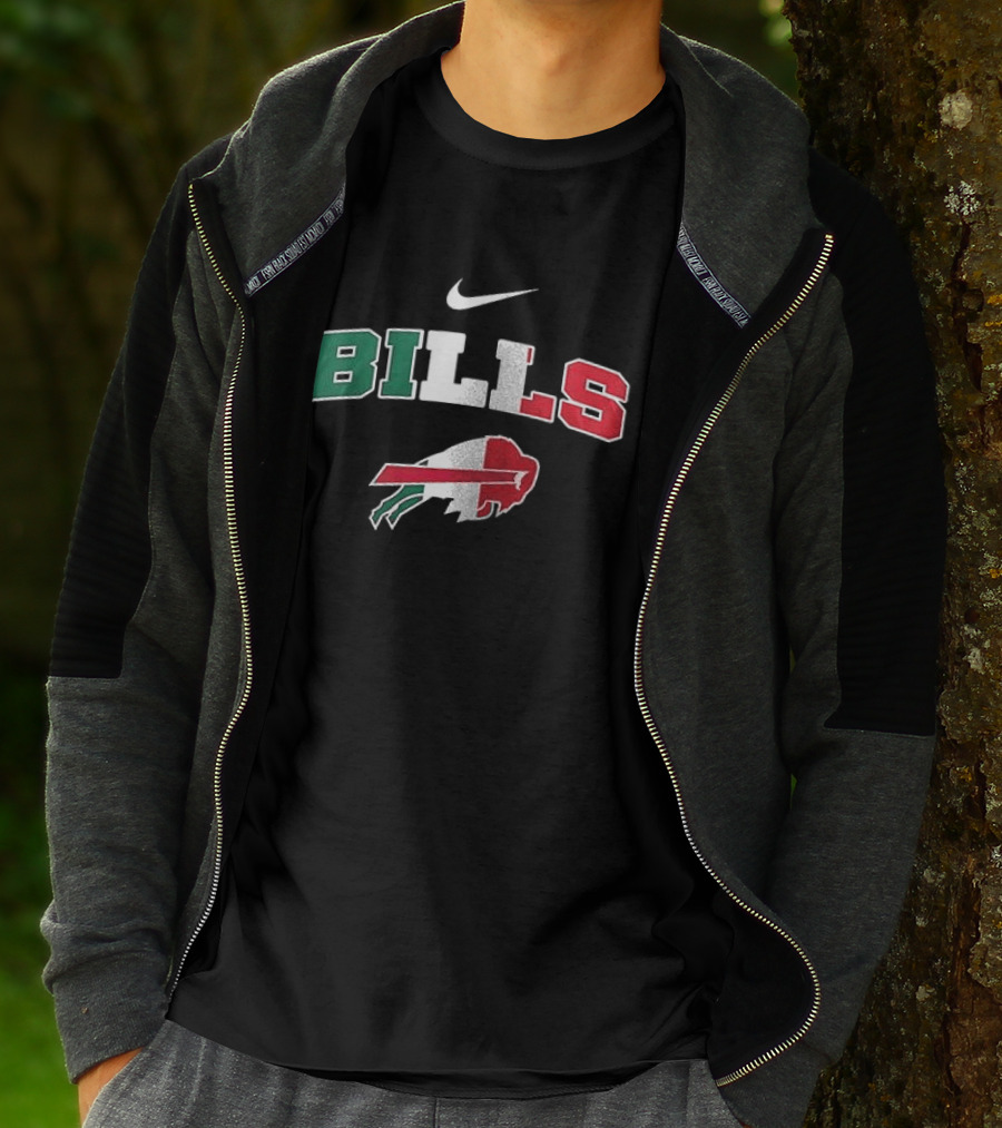 Nike Buffalo Bills Italia Green White Red Football Fan T-Shirt