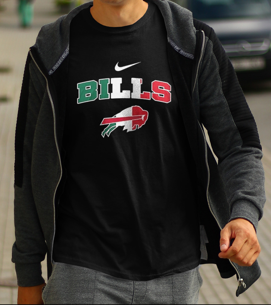 Nike Buffalo Bills Italia Green White Red Football Fan T-Shirt