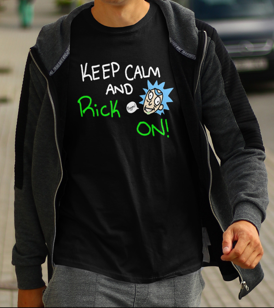 Keep Calm And Rick On Funny Cartoon T-Shirt