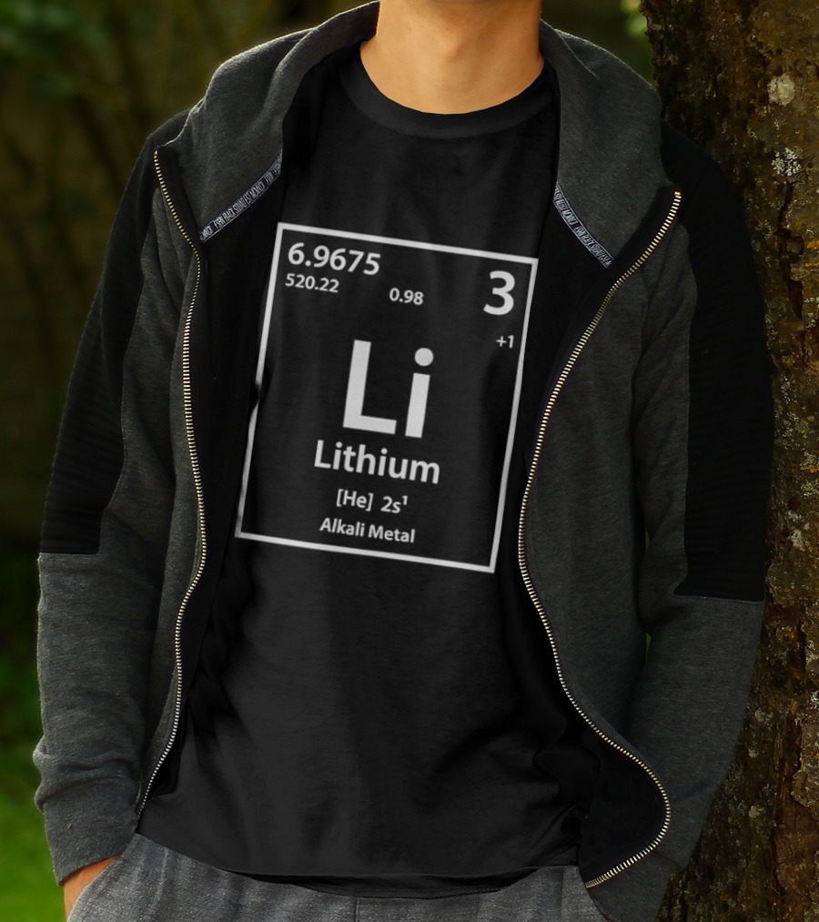 Lithium Element Inspired Science Periodic Table Li Alkali Metal T-Shirt