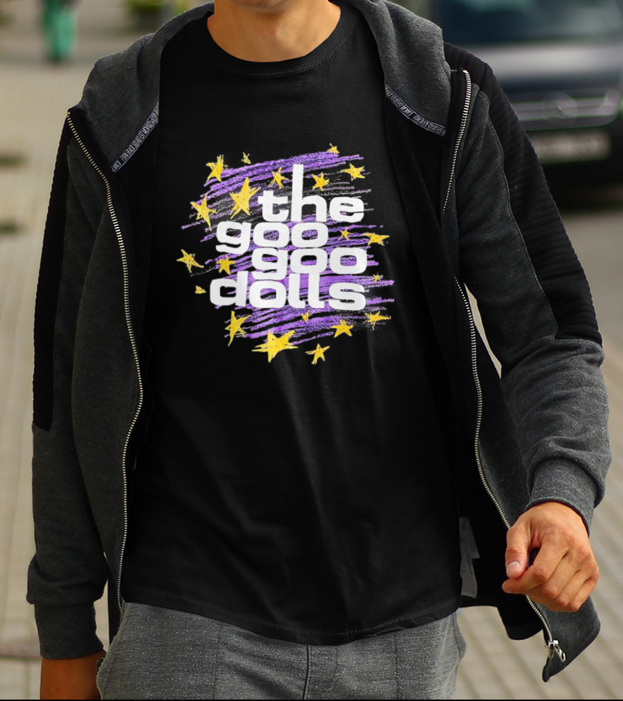 The Goo Goo Dolls Purple And Yellow Stars Brushstroke T-Shirt