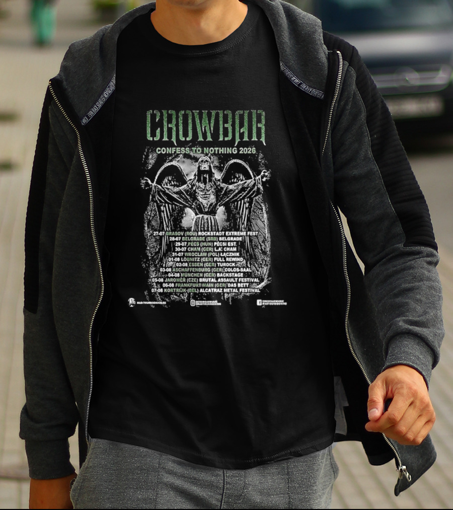 Crowbar Confess To Nothing 2026 Tour Dates Skull T-Shirt