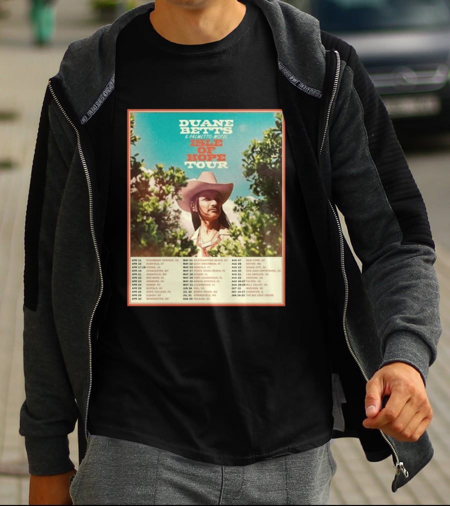 Duane Betts Palmetto Motel Isle Of Hope Tour Dates 2026 T-Shirt