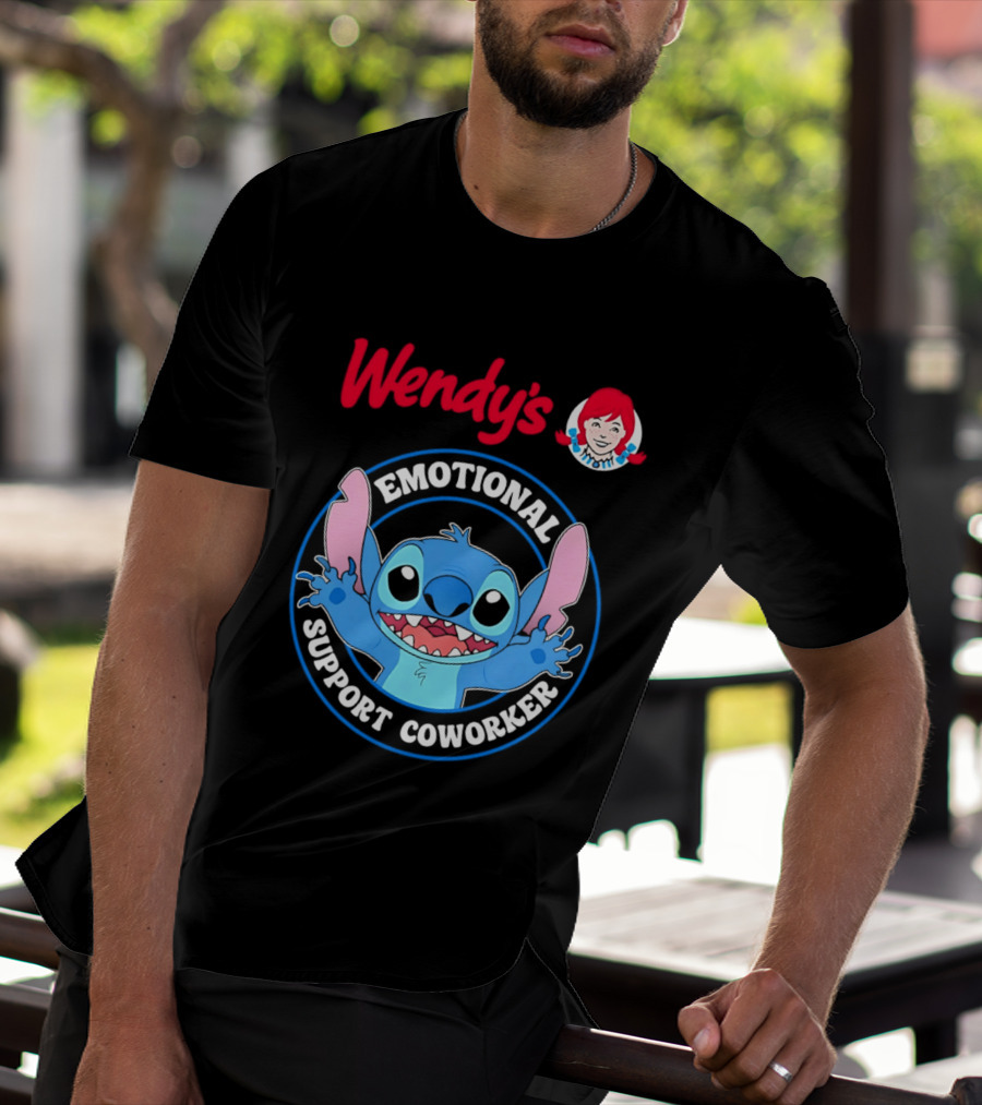 Wendy's Emotional Support Coworker Stitch Bluey T-Shirt