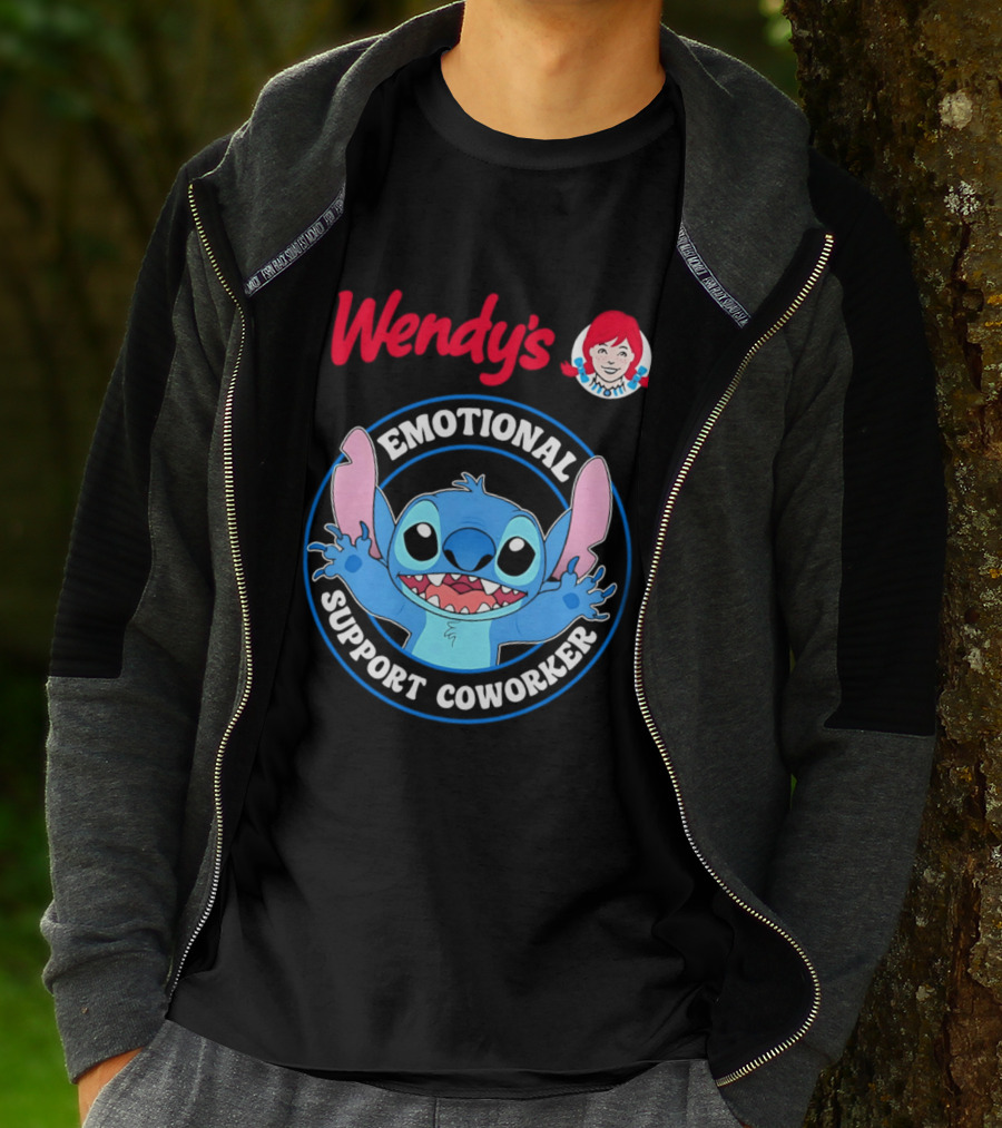 Wendy's Emotional Support Coworker Stitch Bluey T-Shirt