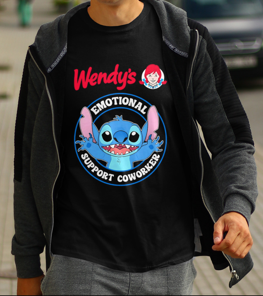 Wendy's Emotional Support Coworker Stitch Bluey T-Shirt