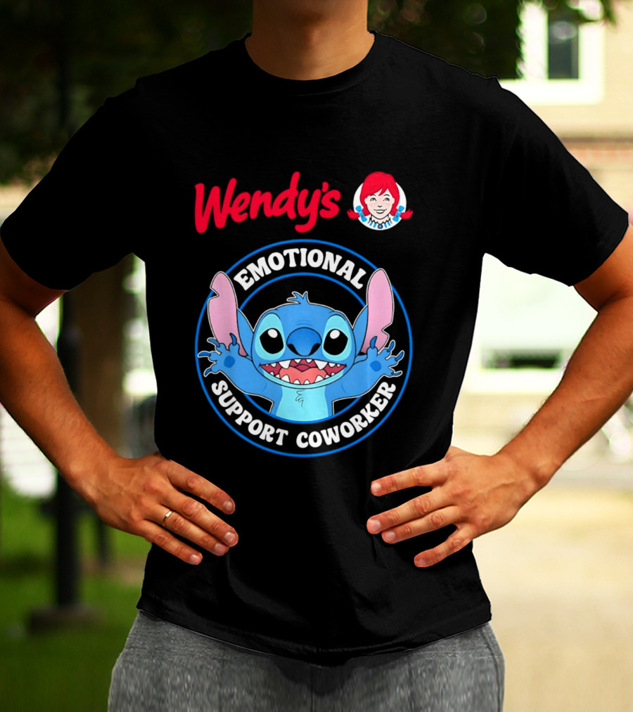 Wendy's Emotional Support Coworker Stitch Bluey T-Shirt