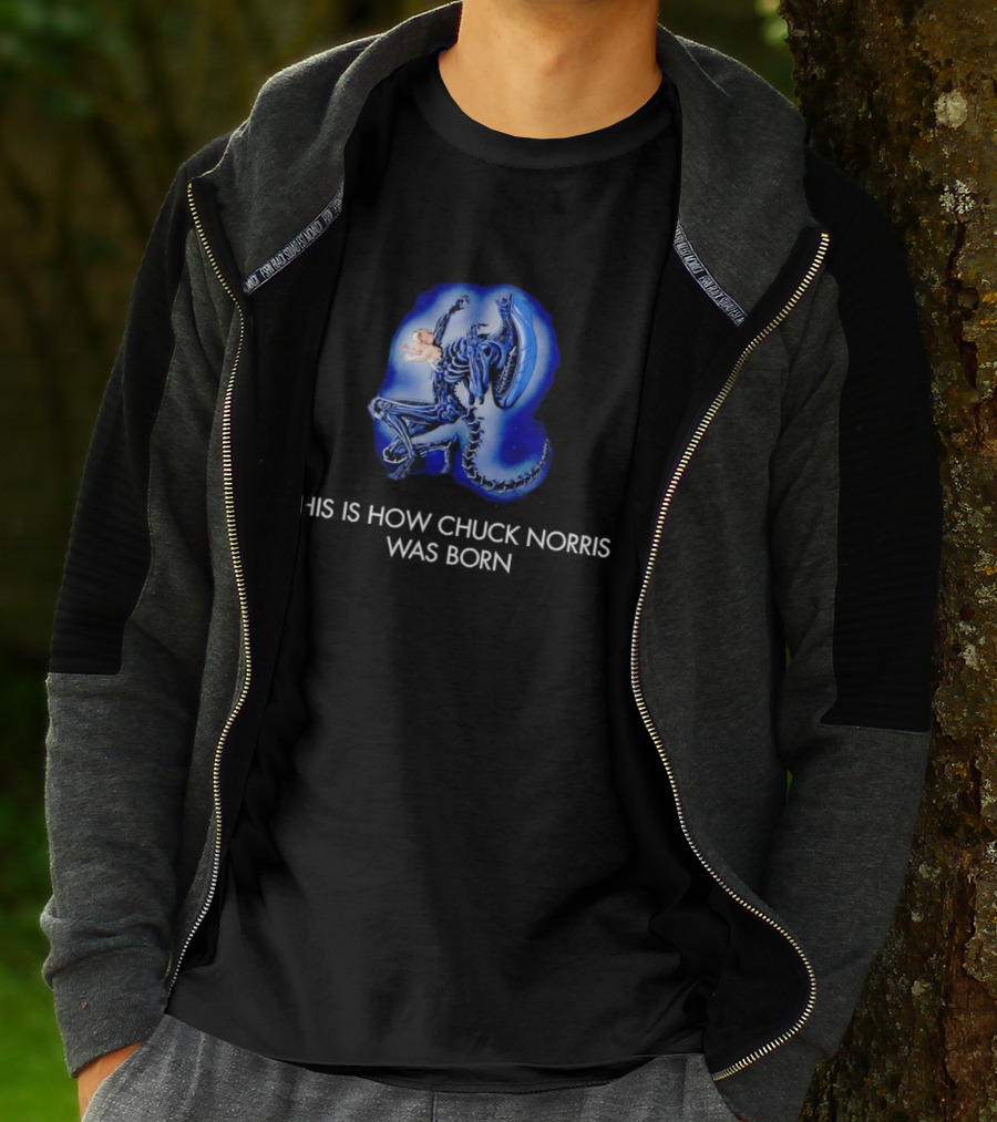 Xenomorph This Is How Chuck Norris Was Born T-Shirt
