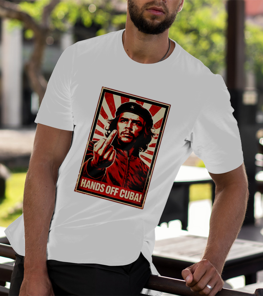 Che Guevara Hands Off Cuba Middle Finger Iconic Image T-Shirt