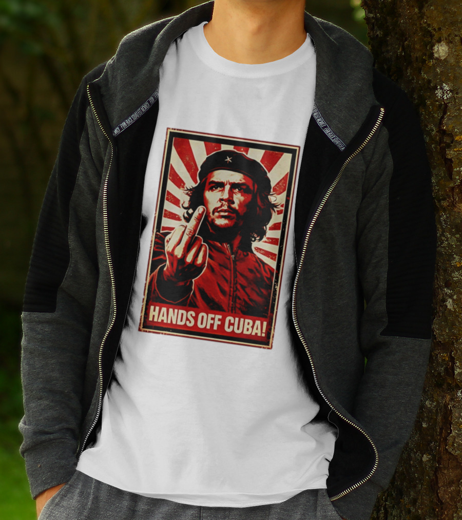 Che Guevara Hands Off Cuba Middle Finger Iconic Image T-Shirt