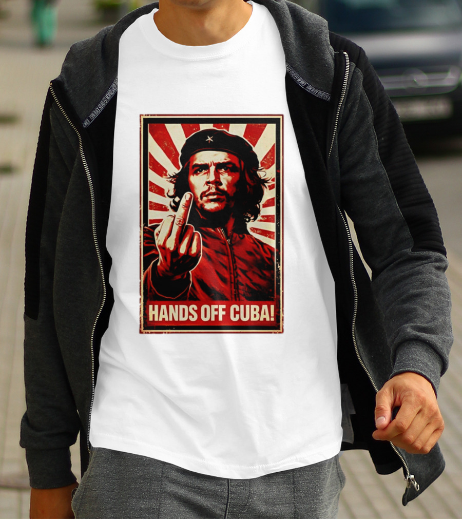 Che Guevara Hands Off Cuba Middle Finger Iconic Image T-Shirt