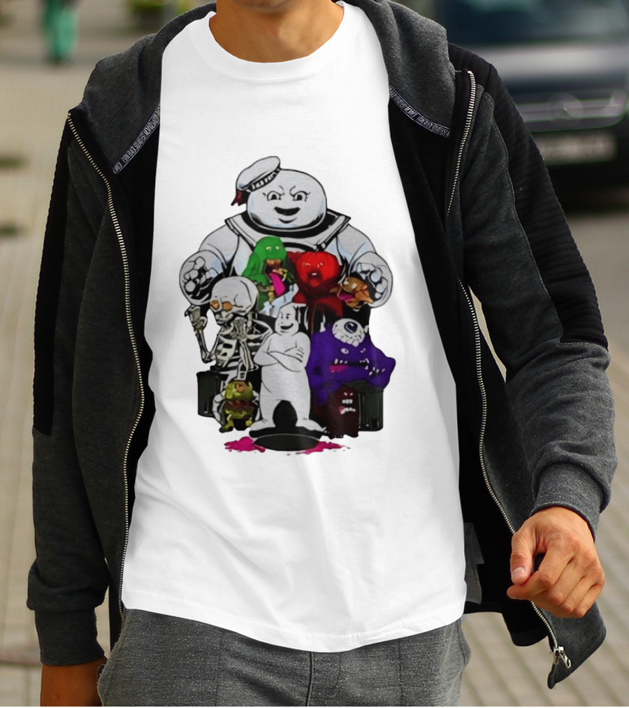 Stay Puft Marshmallow Man Ghostbusters Monster Group Characters T-Shirt