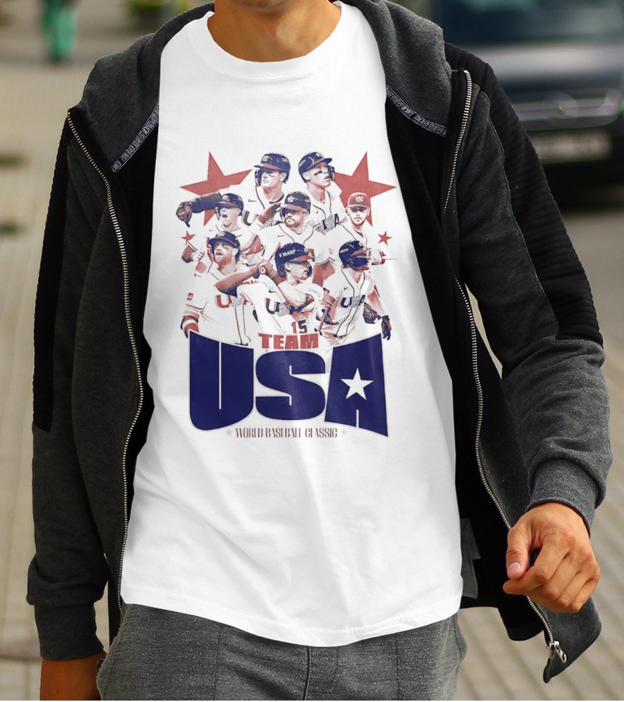 TEAM USA Baseball World Classic Players Lineup Stars T-Shirt