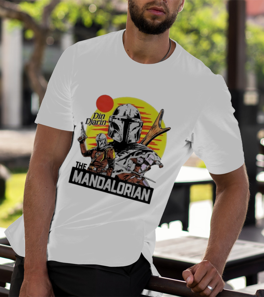 The Mandalorian Din Djarin Star Wars Retro Comic T-Shirt