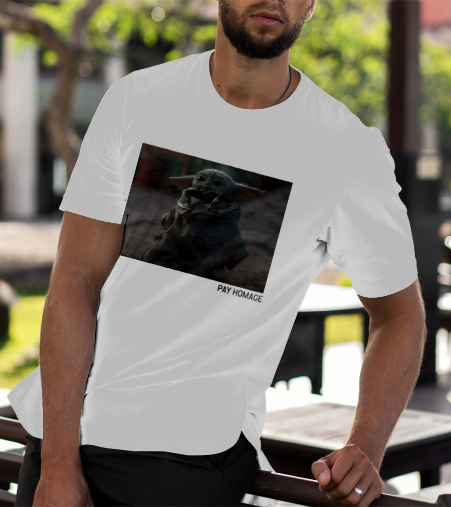 Pay Homage Grogu The Mandalorian Star Wars Iconic Baby Yoda T-Shirt