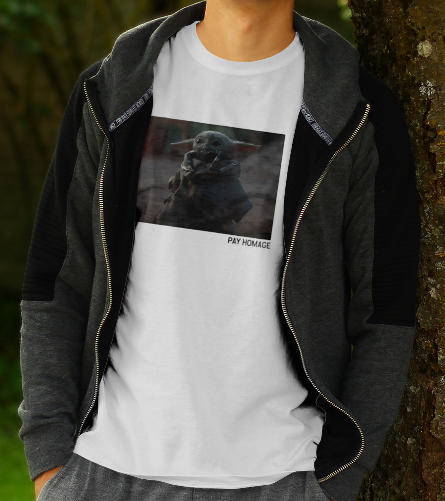 Pay Homage Grogu The Mandalorian Star Wars Iconic Baby Yoda T-Shirt