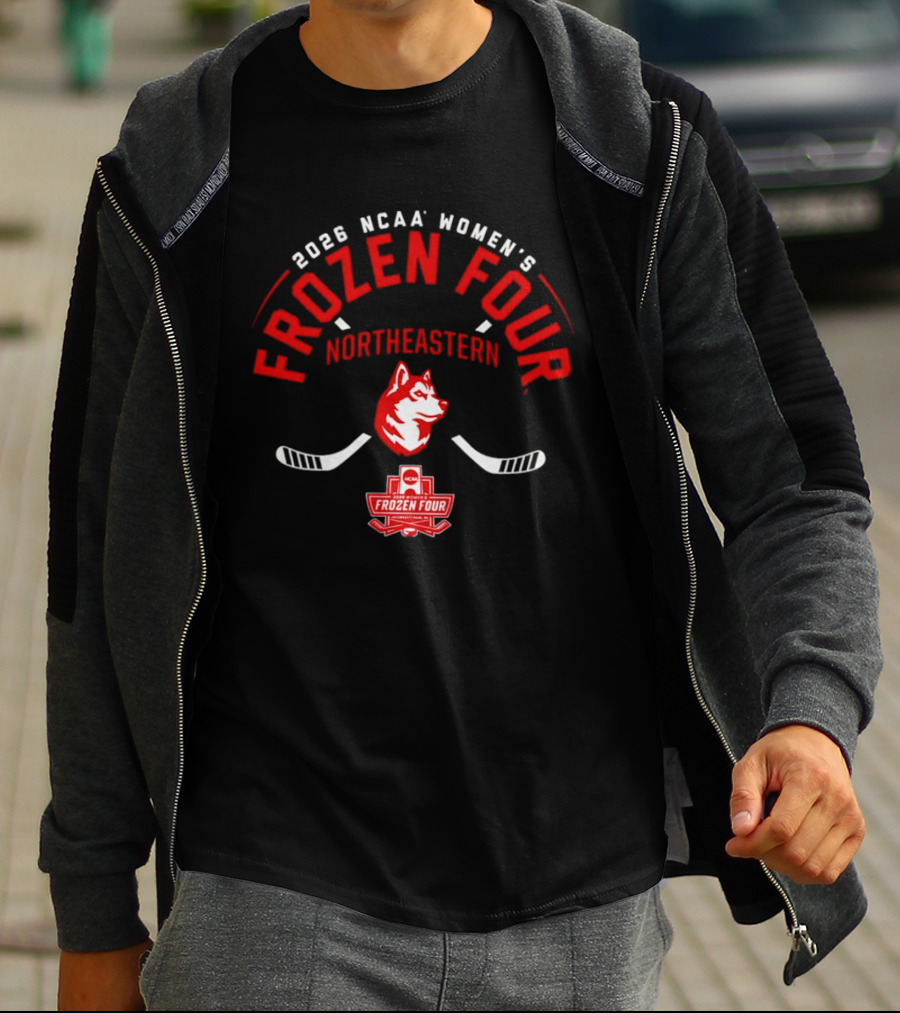 2026 NCAA Women's Frozen Four Northeastern Huskies Hockey T-Shirt