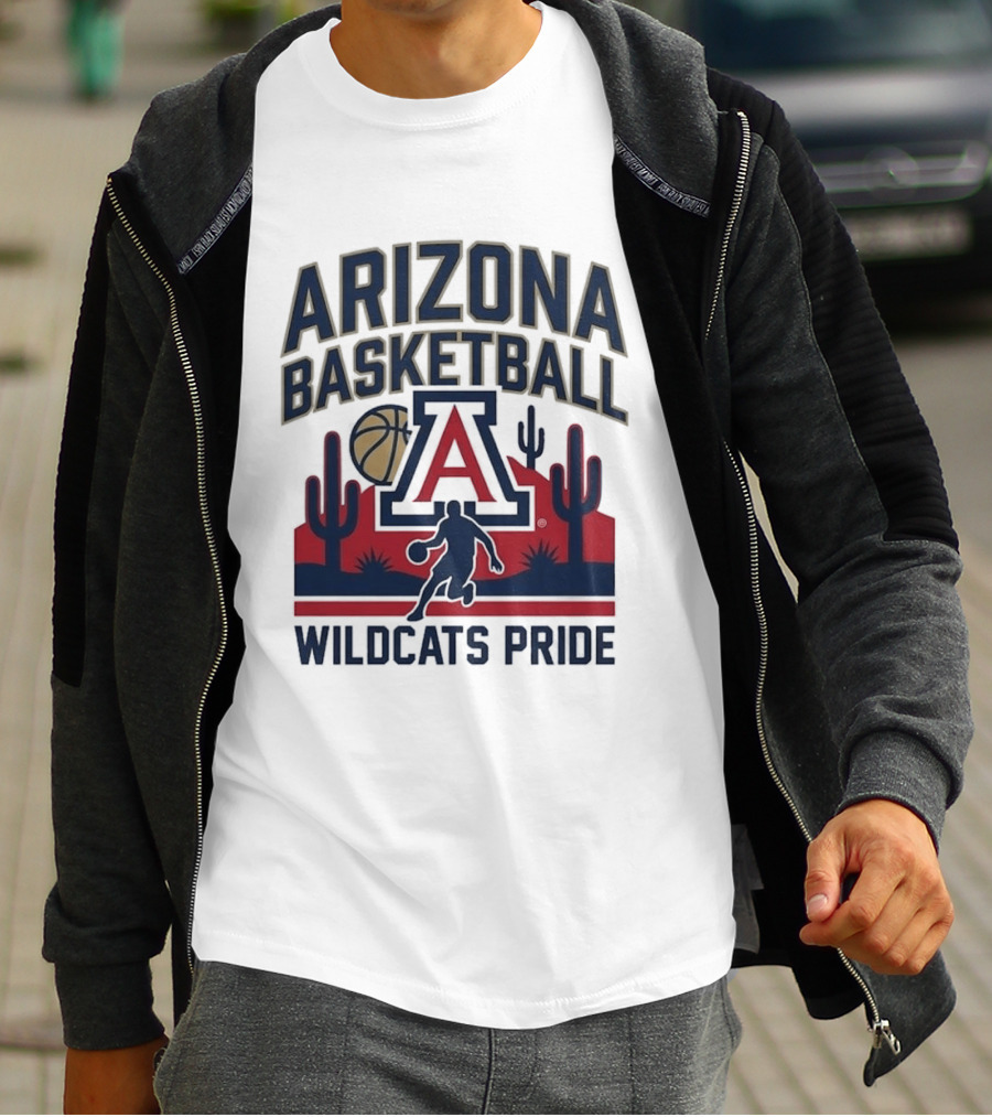 Arizona Wildcats Basketball Pride Cactus And Player T-Shirt