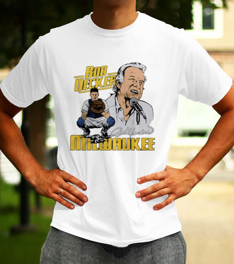 Bob Uecker Milwaukee Catcher Microphone Pose T-Shirt
