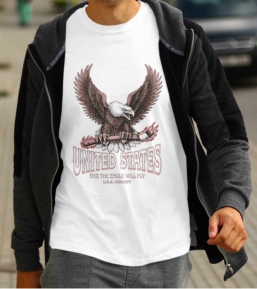 United States Free Bird Hockey And The Eagle Will Fly T-Shirt