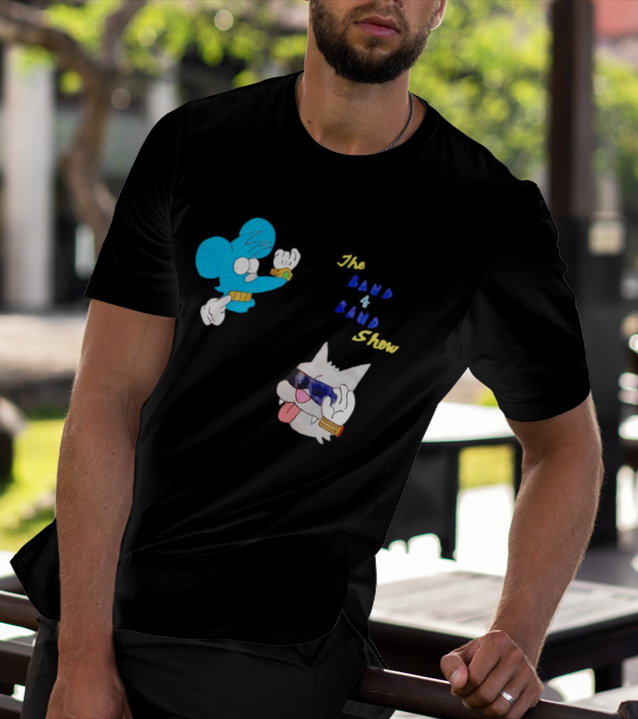 The Itchy And Scratchy Band 4 Band Show Cartoon Characters T-Shirt