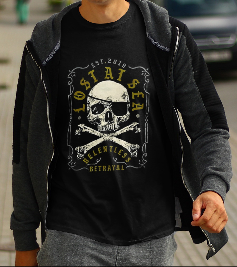 Lost At Sea Skilled Sailor Skull Crossbones Est 2019 T-Shirt
