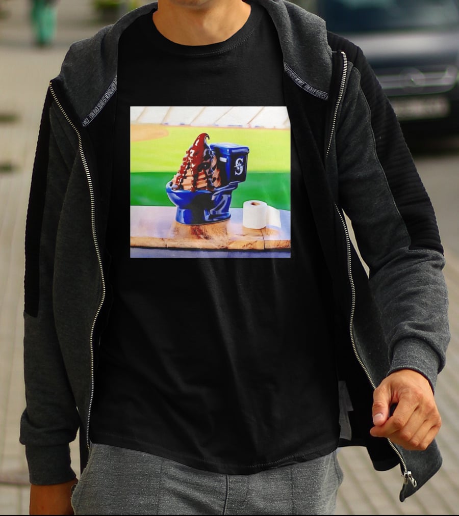 Mariners Big Dumper Sundae Chocolate Ice Cream Toilet Stadium T-Shirt