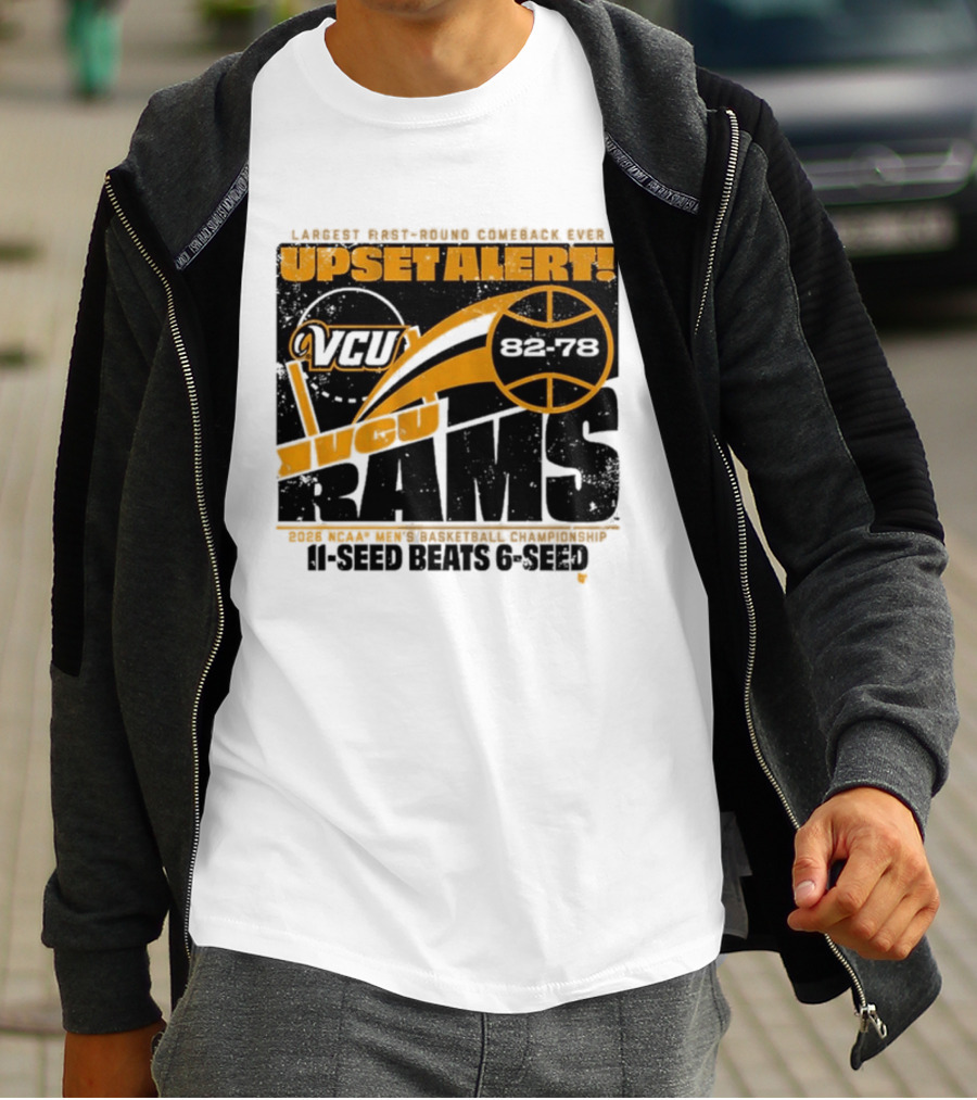 VCU Rams 2026 March Madness Upset Alert MBB Eleven Over Sixçado T-Shirt