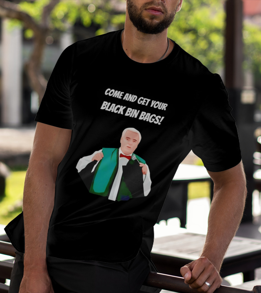 Brian Potter Come And Get Your Black Bin Bags Comic T-Shirt