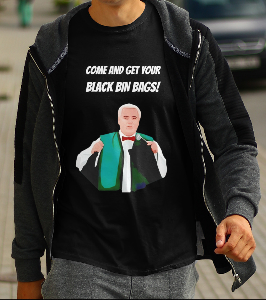 Brian Potter Come And Get Your Black Bin Bags Comic T-Shirt