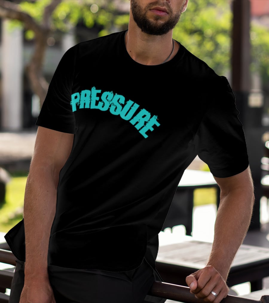 Pressure Teal Distressed Arched T-Shirt